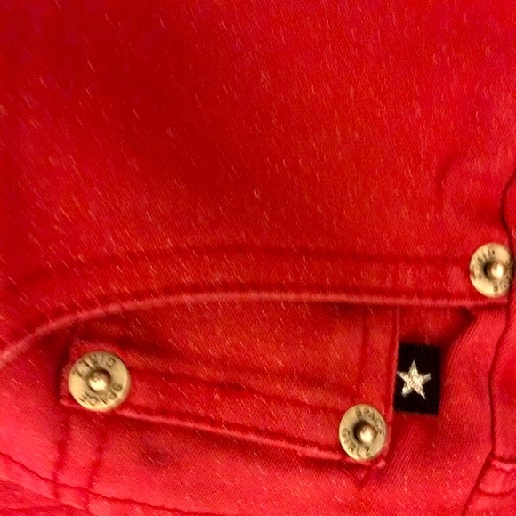 Stretch Red slim fit glitter straight leg pants - Picture 1 of 6